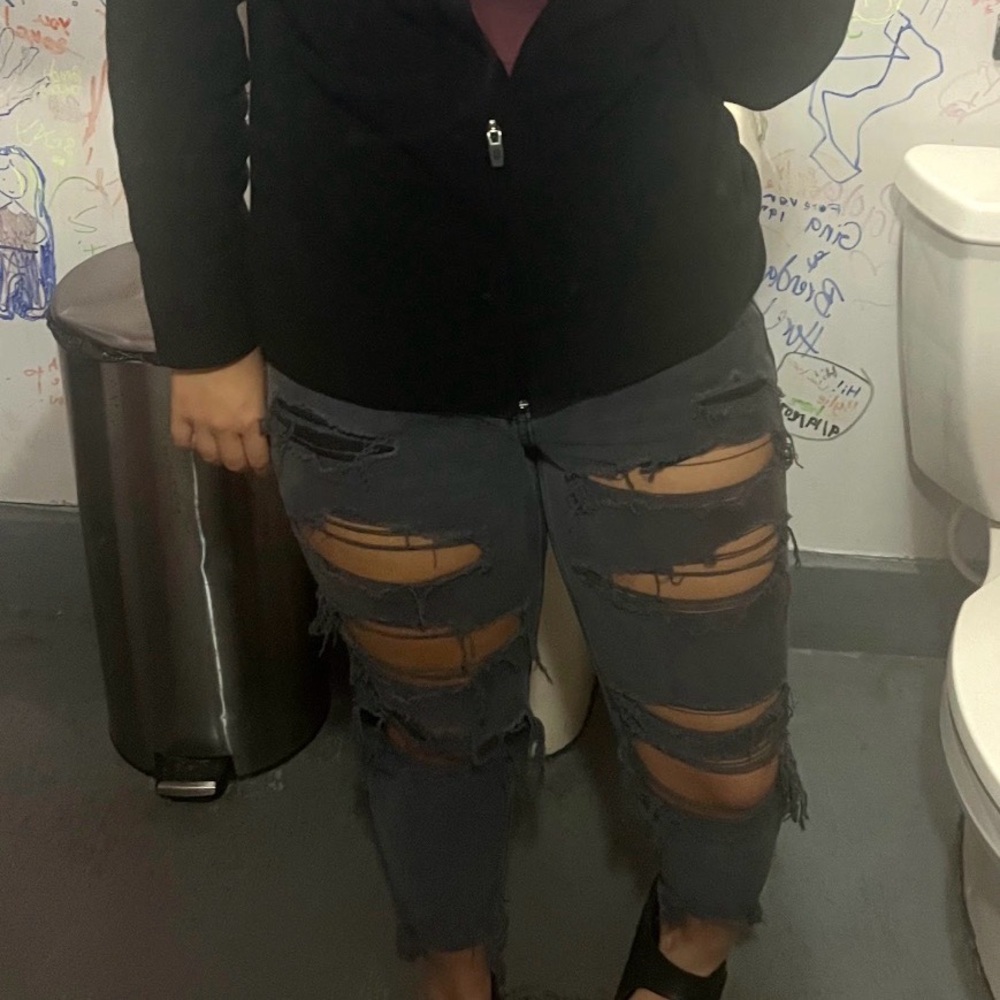 American Eagle Outfitters Ripped Gray Jeans